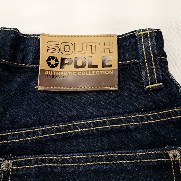 Southpole Shorts Boys 16 Dark Denim Jorts Baggy Hip Hop Skate 28" Grunge Y2K - Picture 4 of 9